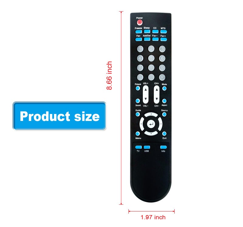 AULCMEET Replace Remote Control Compatible with Sceptre TV KR002B002 X505BV-FHD X460BV-FHD X460 X425BV-FHD X425 X409BV-FHD X402BV-FHD X405BV-FHD3 X405BV-FHD X408BV-FHD X420BV-FHD - Image 2